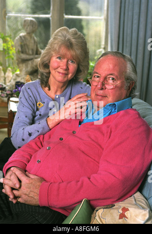 Leo (deceased Nov 2013) and Jilly Cooper at home in Gloucestershire UK 2001 Stock Photo