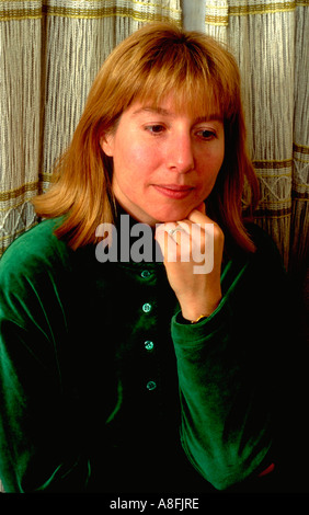 Pensive woman age 30. Minneapolis Minnesota USA Stock Photo