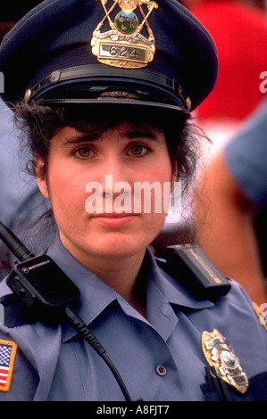 Woman police officer age 26 at Grand Old day celebration. St Paul Minnesota USA Stock Photo