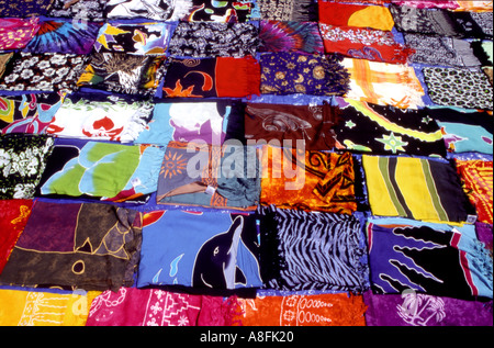 A colourful patchwork quilt for sale at a market Port Douglas Queensland Australia  Stock Photo