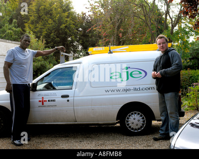 Electricians Van Stock Photo