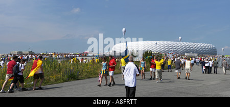Allianz Arena football stadium in Frottmanning munich Bavaria Germany Stock Photo