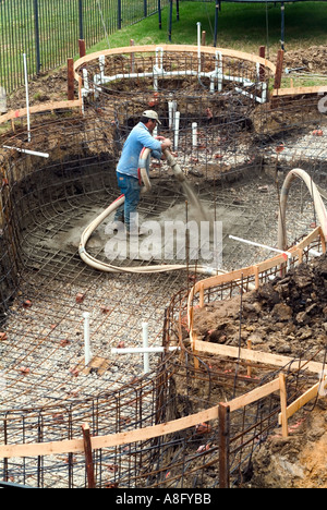 Swimming pool construction Stock Photo