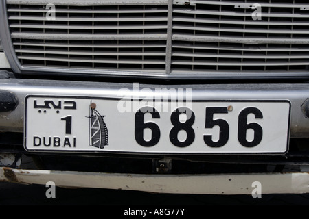 Dubai Arabisches KFZ Kennzeichen Nummernschild Schild Arabian Number Plate 