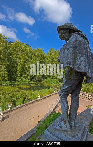 Statue in St Fagans Castle overlooking the gardens, St Fagans National History Museum, Wales, UK Stock Photo