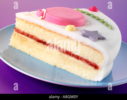 SLICE OF PARTY CAKE Stock Photo