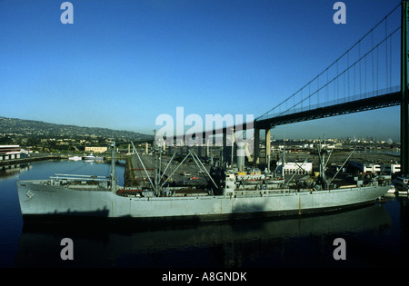 the Lane Victory ship in Los Angeles Harbor historic boating cargo seafaring shipping California 'United States of America' 'Nor Stock Photo