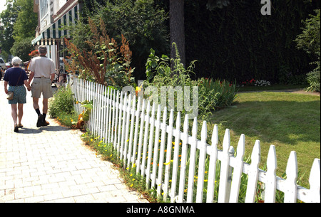 A Retired couple explore Stockbridge Massachusetts Stock Photo