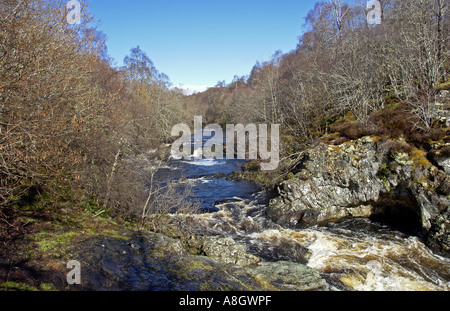 Falls of Shin near Lairg in Northern Scotland Stock Photo