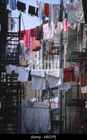 clothes lines NYC Stock Photo