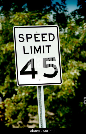 Speed limit 45 sign Stock Photo - Alamy
