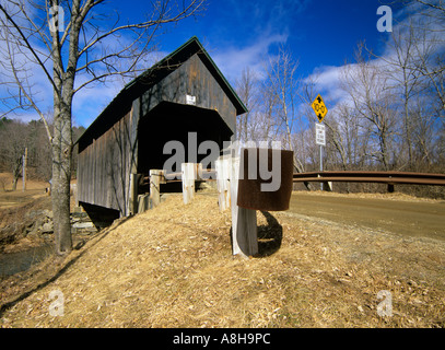 Bowers or Brownsville Covered Bridge Located in Brownsville Vermont USA North America US Northeast VT new england vt Stock Photo