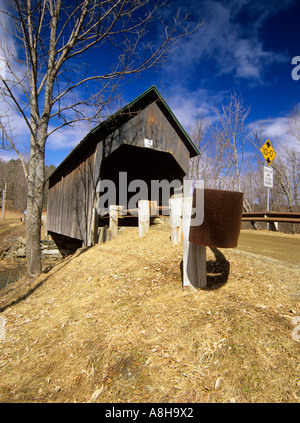 Bowers or Brownsville Covered Bridge Located in Brownsville Vermont USA  North America US Northeast VT new england vt Stock Photo