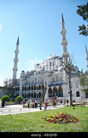 Sultanahmet The Blue Mosque set in lush gardens Istanbul Turkey Stock ...