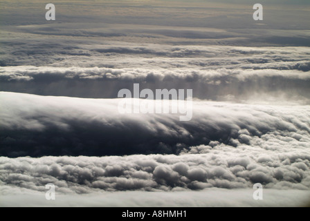 Spectacular skyscape viewed from a passenger airliner Stock Photo