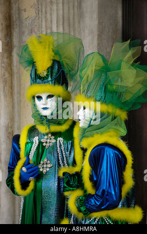 Two masks at carneval in Venice, Italy Stock Photo