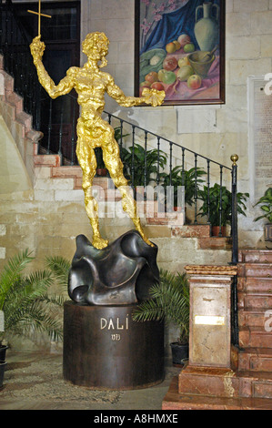 Sculpture by Salvador Dali in the stairway of the entrance are of the town hall, ayuntamiento, Alicante, Spain Stock Photo
