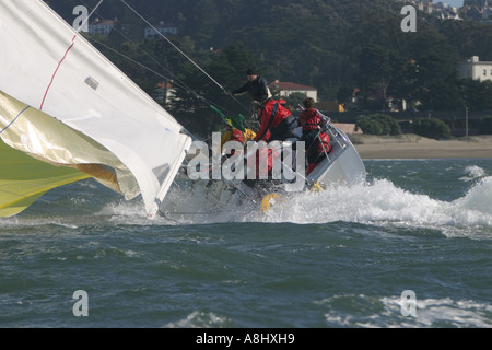 A j105 Whipeout at the Big Boat Series 2005 San Francisco CA Yacht Racing in the USA Stock Photo