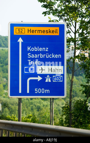 German autobahn motorway exit sign, Ausfahrt, Germany Europe Stock ...