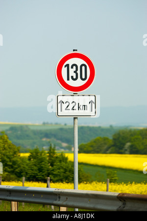 German autobahn road sign, Germany, Europe Stock Photo