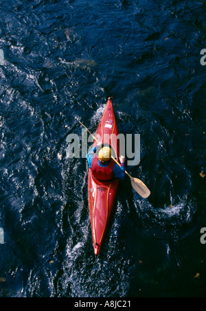 Kayaking on Nantahala River NC Stock Photo