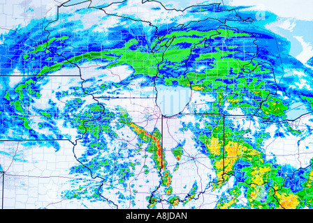 Weather Map of Midwest USA Stock Photo