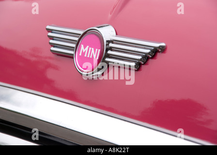 mini cooper car pink Stock Photo