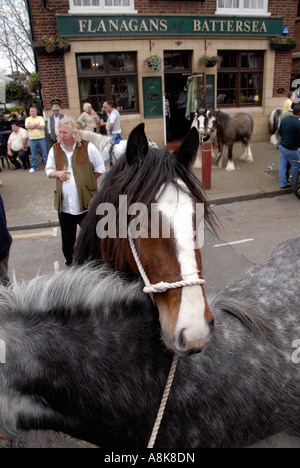 Horse dealers gathered outside Flanagan Arms pub in Wandsworth South ...