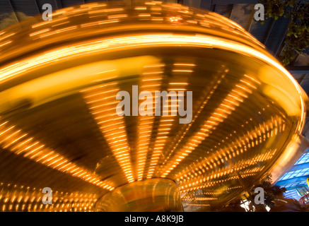 A spinning carousel ride at the Genting Highlands Indoor Theme Park, Malaysia Stock Photo