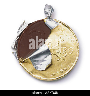 A chocolate Euro coin Stock Photo