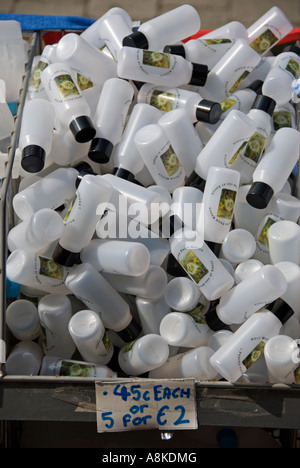 Bottles for Holy Water Knock County Mayo Ireland, for sale in local shop Stock Photo