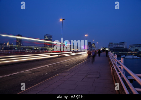 Passing Buses On Waterloo Bridge London England UK Europe Stock Photo