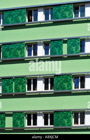 Green building facade Stock Photo