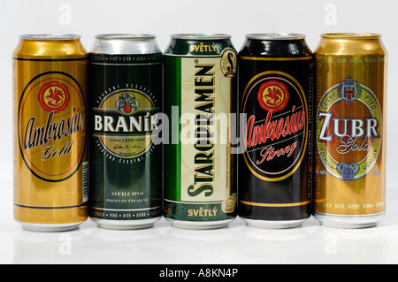 Czech beer can, beer from Bohemia, Czech Republic Stock Photo