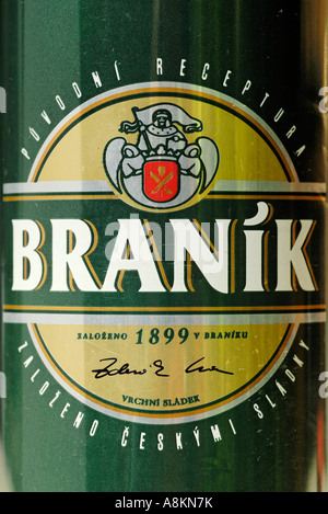 Czech beer can, beer from Prague, Bohemia, Czech Republic Stock Photo