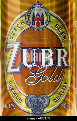 Czech beer can, beer from Prerov, Bohemia, Czech Republic Stock Photo