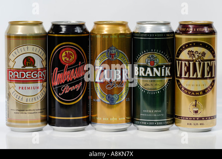 Czech beer can, beer from Bohemia, Czech Republic Stock Photo