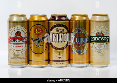 Czech beer can, beer from Bohemia, Czech Republic Stock Photo