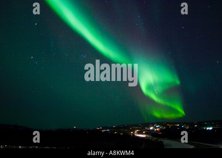 S-shaped aurora borealis Stock Photo