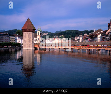 Chapel Bridge (Kapellbrücke)  Luzern Switzerland Stock Photo