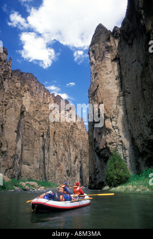 Rafting the Bruneau River Canyon  in Canyon Lands Desert, Idaho Stock Photo