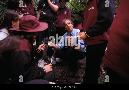 Water quality lesson for schoolkids, Victoria, Australia Stock Photo