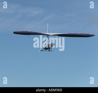 Hanggliding off Atlantic cliffs at St Agnes Head nr St Agnes Cornwall Great Britain Stock Photo