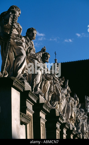 Statues of the Twelve Apostles along Grodzka Street in front of the Church of Saint Peter & Paul, Krakow, Poland. Stock Photo