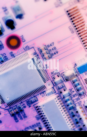 Closeup of a circuit board Stock Photo
