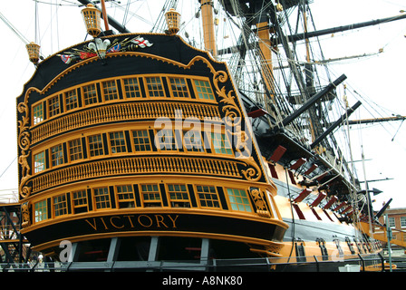 HMS Victory Lord Horatio Nelson Ship Battle of Trafalgar 1805 Stock Photo