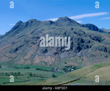 Small mountain massif; Langdale Pikes from near Blea Tarn, Langdale, Lake District National Park, Cumbria, England, UK.
