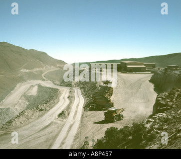 Early stages of Cuajone copper mine development in the Southern Andes ...