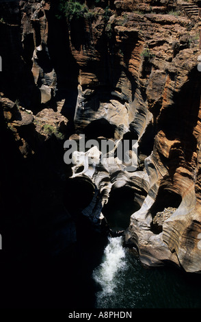 Beautiful landscape, water erosion, rock formations, Bourke s Luck potholes, Mpumalanga, South Africa, travel destination, tourist attraction Stock Photo