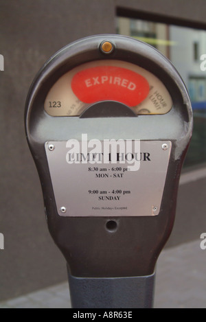 Old style now obsolete and replaced expired parking meter Stock Photo